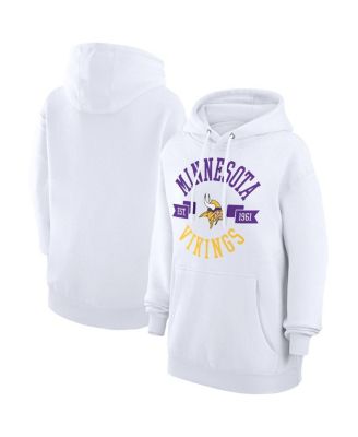 G-III 4Her by Carl Banks - Women's White Minnesota Vikings City Graphic Team Fleece Pullover Hoodie