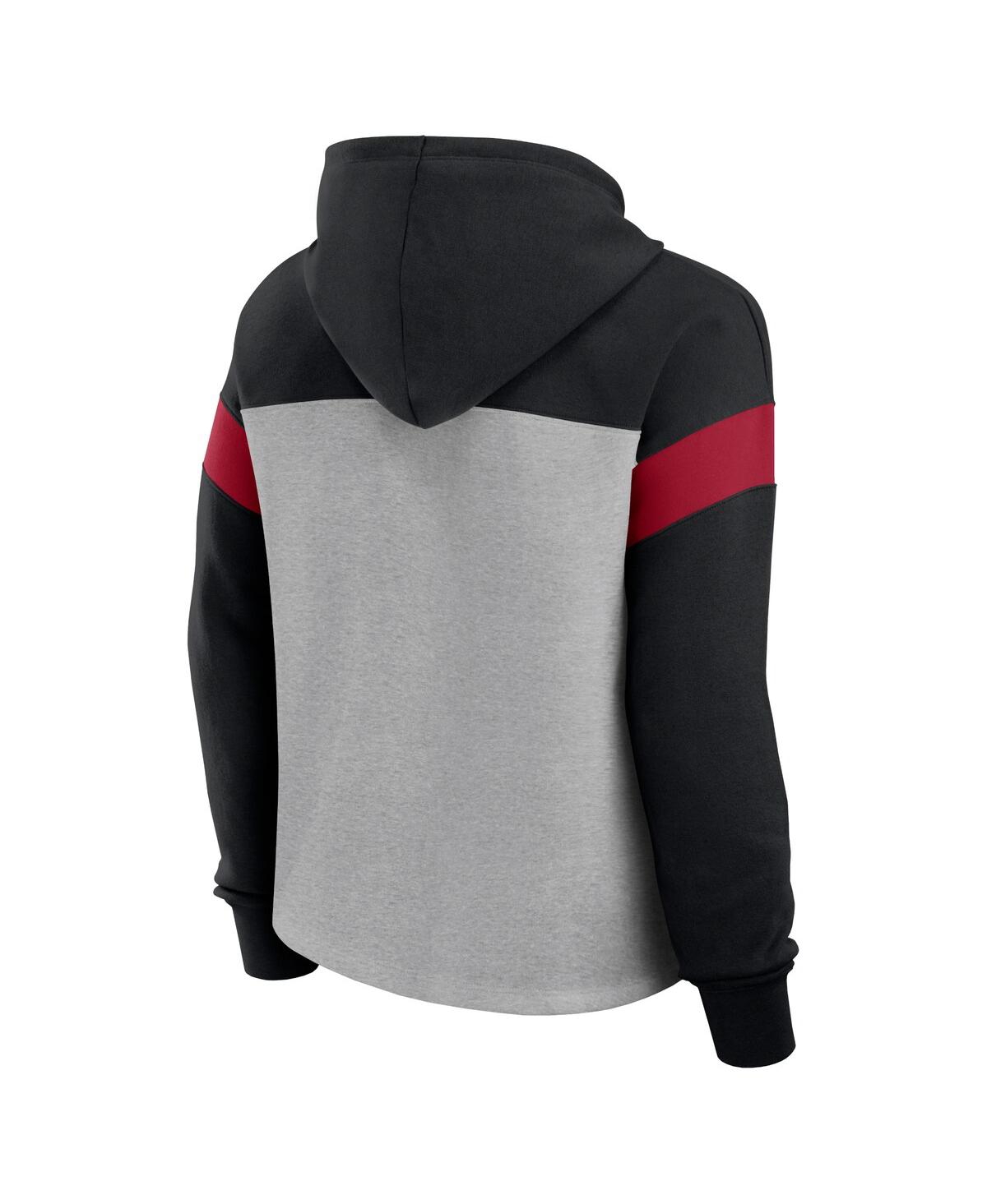 Fanatics Women's Heather Gray/black Atlanta Falcons Bold Play Call Pullover Hoodie In Multi