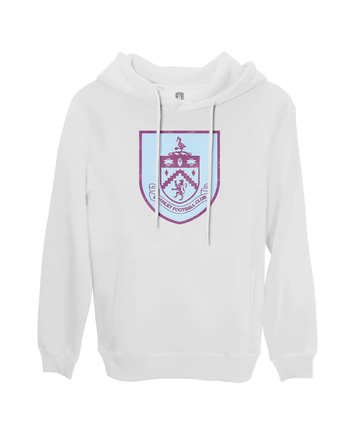 1863fc Men's White Burnley Color Badge Fleece Pullover Hoodie In White