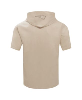 Men's Tan New England Patriots Neutrals Capsule Short Sleeve Pullover Hoodie