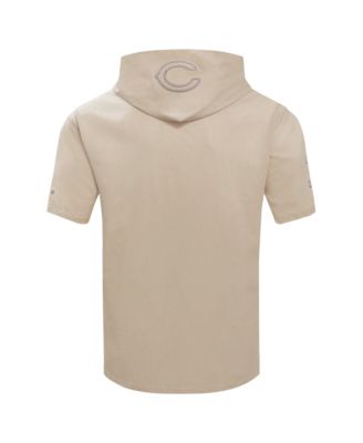 Men's Tan Chicago Bears Neutrals Capsule Short Sleeve Pullover Hoodie