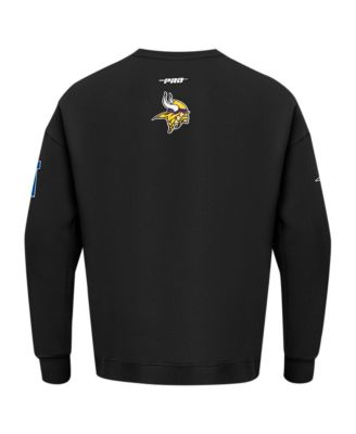 Men's Black Minnesota Vikings Turn It Up Drop Shoulder Pullover Sweatshirt