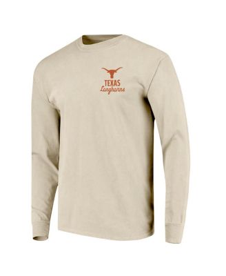 Men's Natural Texas Longhorns Comfort Colors Mascot Overlay Long Sleeve T-Shirt