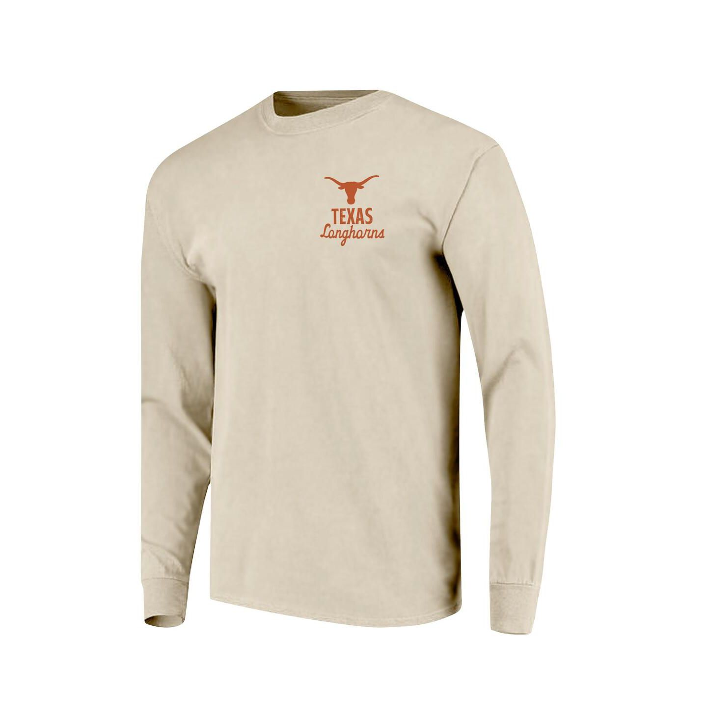 Мужская футболка Image One Natural Texas Longhorns Comfort Colors Mascot Overlay Long Sleeve — фото 3