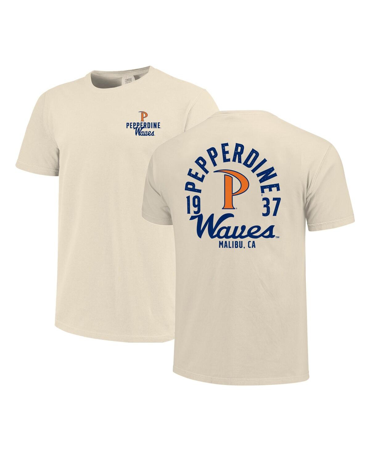 Image One Men's Cream Pepperdine Waves Comfort Colors Mascot Overlay T-shirt In Multi