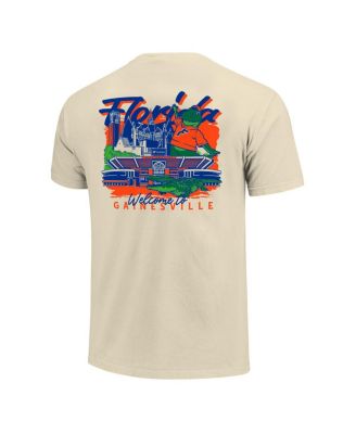 Men's Natural Florida Gators Comfort Colors Hand-Drawn Campus Stack T-Shirt