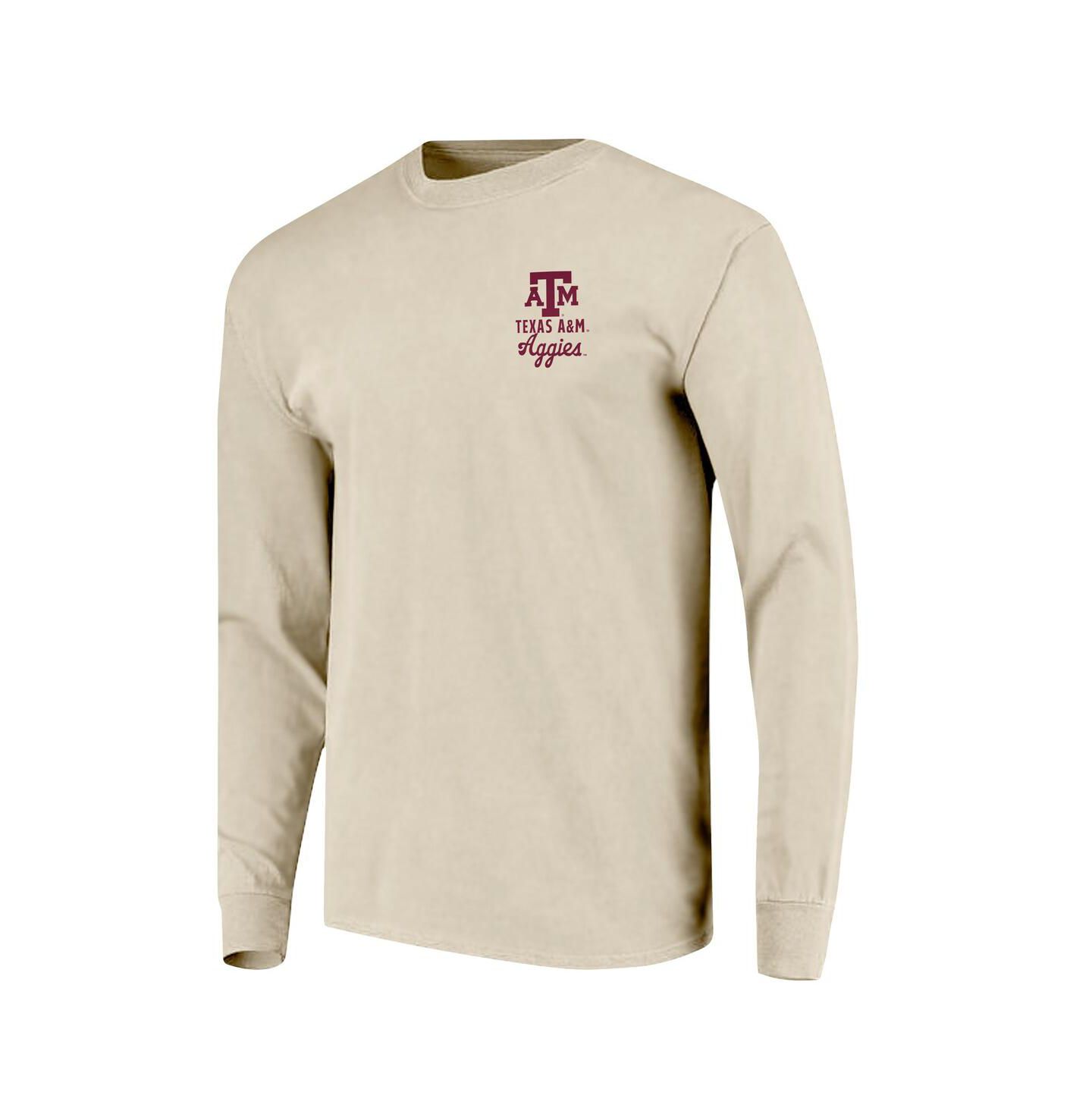 Мужская футболка Image One Natural Texas A&M Aggies Comfort Colors Mascot Overlay Long Sleeve — фото 3