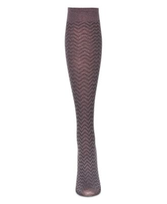 Women's Horizontal Zag Opaque Knee High Socks