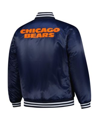 Men's Navy/Silver Chicago Bears Big Tall Throwback Reversible Full-Zip Jacket