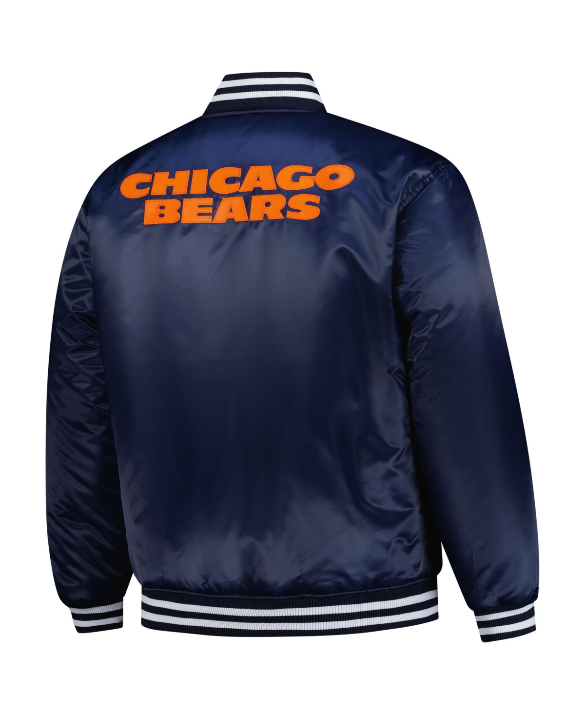 Mitchell & Ness Men's Navy/silver Chicago Bears Big Tall Throwback Reversible Full-zip Jacket In Blue