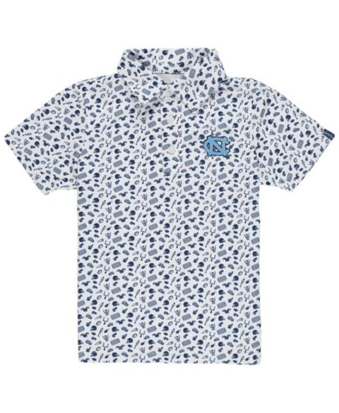 Рубашки Garb Navy North Carolina Tar Heels Tom Allover Print Performance Polo для мальчиков-малышей