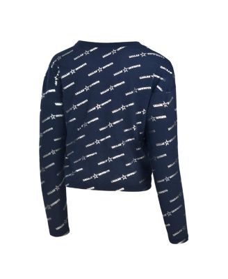 Men's Navy Dallas Cowboys Foil Long Sleeve T-Shirt