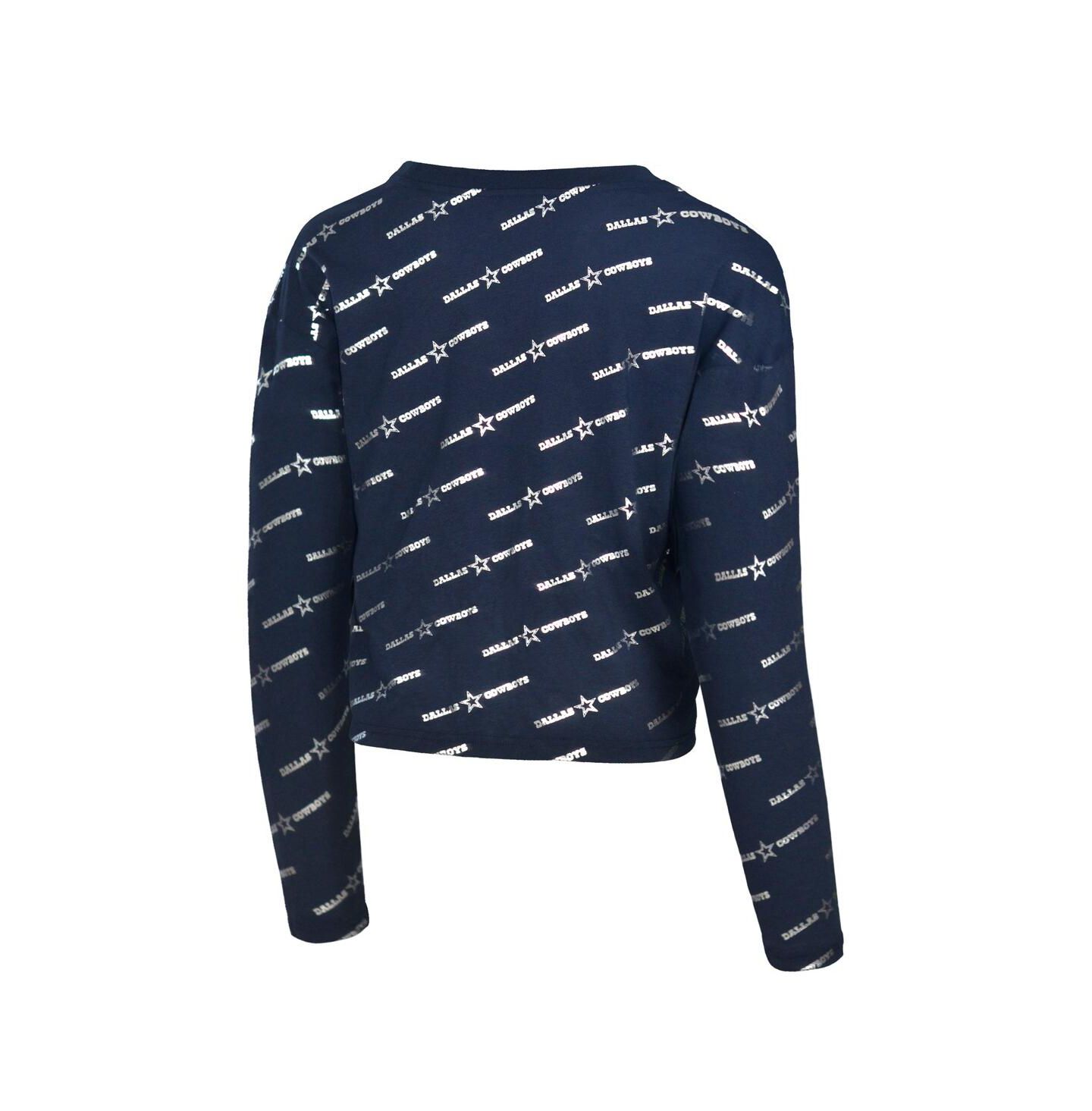 Мужская футболка Lauren James Navy Dallas Cowboys Foil Long Sleeve — фото 2