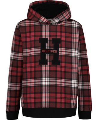 Boys' 8-20 Plaid Monogram Applique Sweatshirt