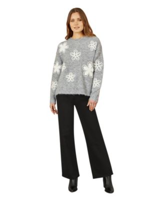 Women's Crochet Flower Knit Sweater