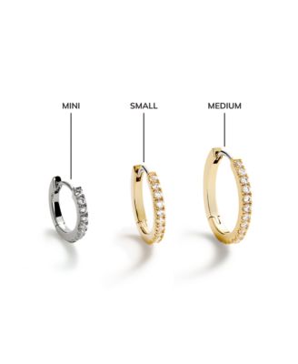 Huggie Hoop Earrings - Pave Huggie Hoops