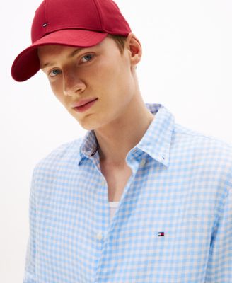 Men's Linen Gingham Button Up Shirt