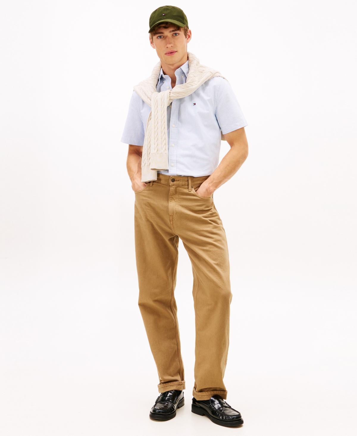 Tommy Hilfiger Men's Heritage Oxford Short Sleeve Shirt In Blue