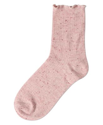 Women's Vintage Ribbed Multi-Flecked Lettuce Edge Crew Sock
