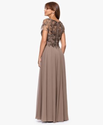Petite Beaded Mesh Long Dress