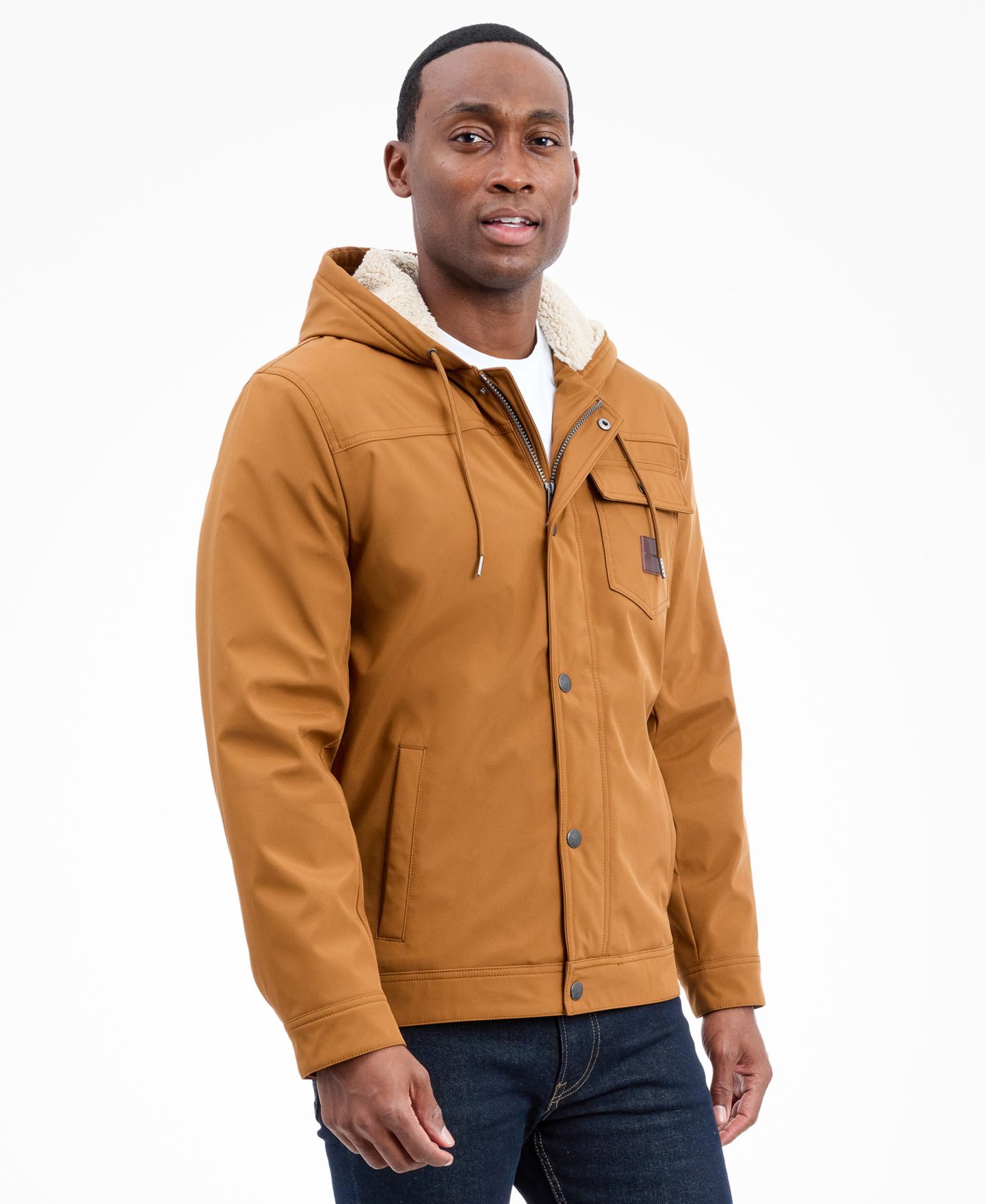 Мужская куртка Lucky Brand Sherpa Lined Softshell, цвет: Коричневый — фото 2