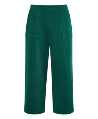 Women's Cord Cropped Wide Leg Pants