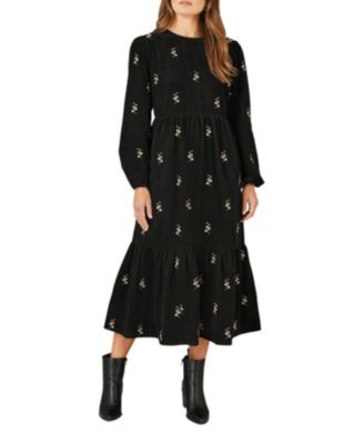 Women's Long Sleeve Midi Floral Dress
