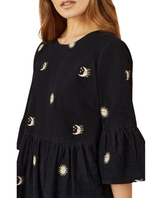 Women's Cosmic Embroidered Cord Mini Dress