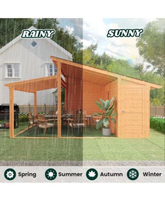 20' x 12.5' Outdoor Wooden Gazebo with Storage Room