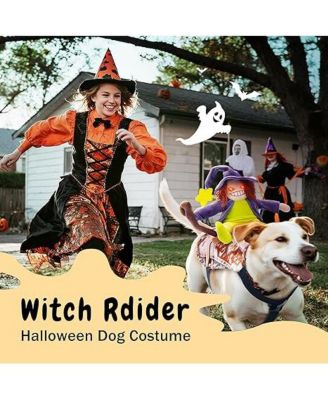 Howling Witch Dog Halloween Costume with Spooky Sound, Funny Dog Outfit with Creepy Laughing Witch, Dog Costume for All Breeds (Small)