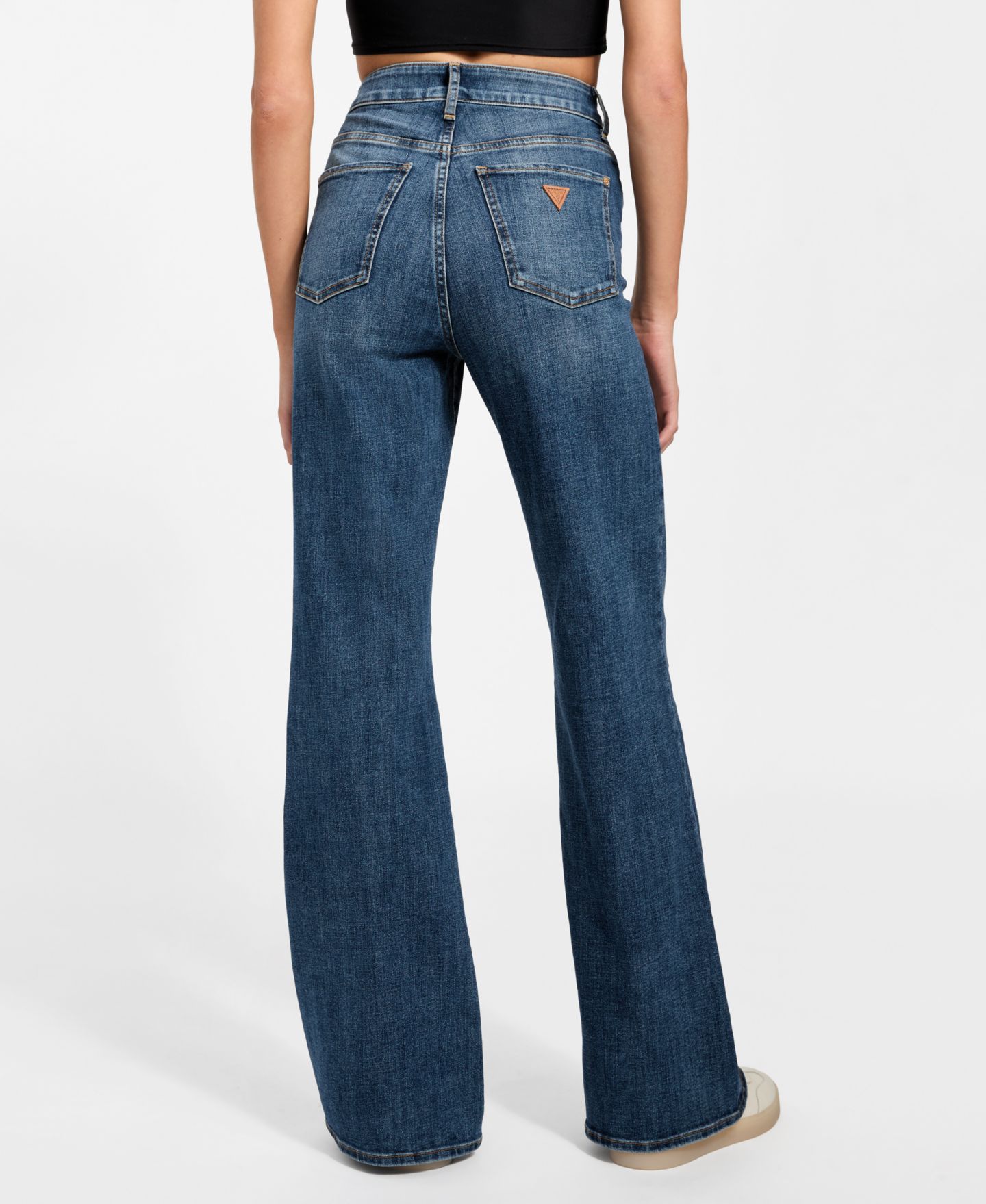 Женские джинсы GUESS Classic Faye High Rise Flare, цвет: Синий туманный варёный — фото 6