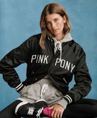 Unisex Pink Pony Satin Baseball Jacket