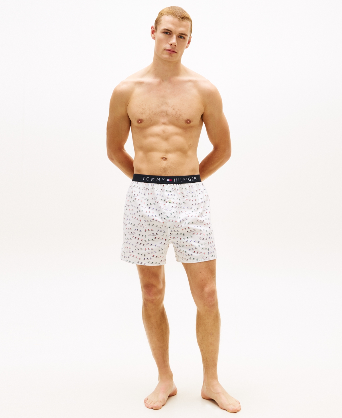 Tommy Hilfiger Printed Woven Boxer In White