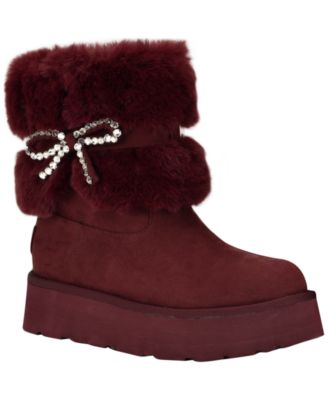 Women's Dowry Rhinestone Bow Cozy Winter Boots