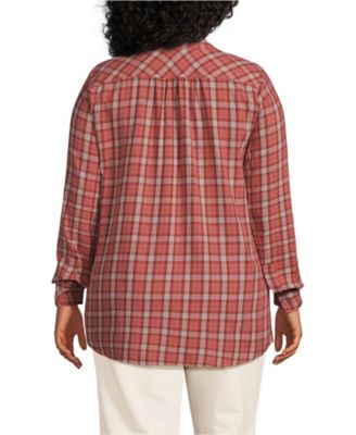 Plus Size Flannel Boyfriend Long Sleeve Shirt