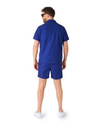Men's Summer Set - 2 Piece Beach Wear set - Navy Blue - Matching Shirt and Shorts