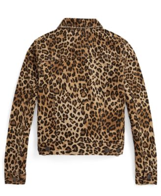 Girls' 7-16 Leopard-Print Trucker Jacket