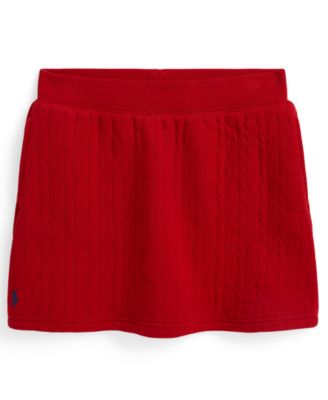 Girls' 7-16 Quilted Cable-Motif Skirt