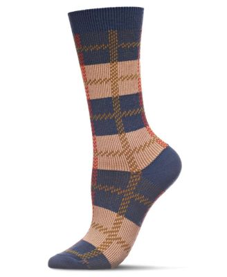 Women's Retro Vintage Plaid Crew Socks