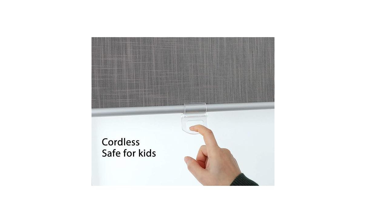 Shadisfy Roller Window Blinds & Shades, Cordless Roller Blinds for Windows, 100% Blackout Window Blinds for Home, 27" W X 64" H, Linen