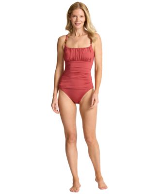 Tommy Bahama - Women's Jewel Shirred Maillot One Piece Swimsuit