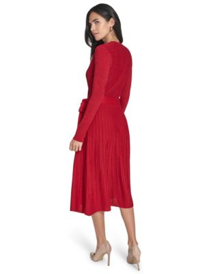 Women's Fit and Flare Midi Sweater Dress