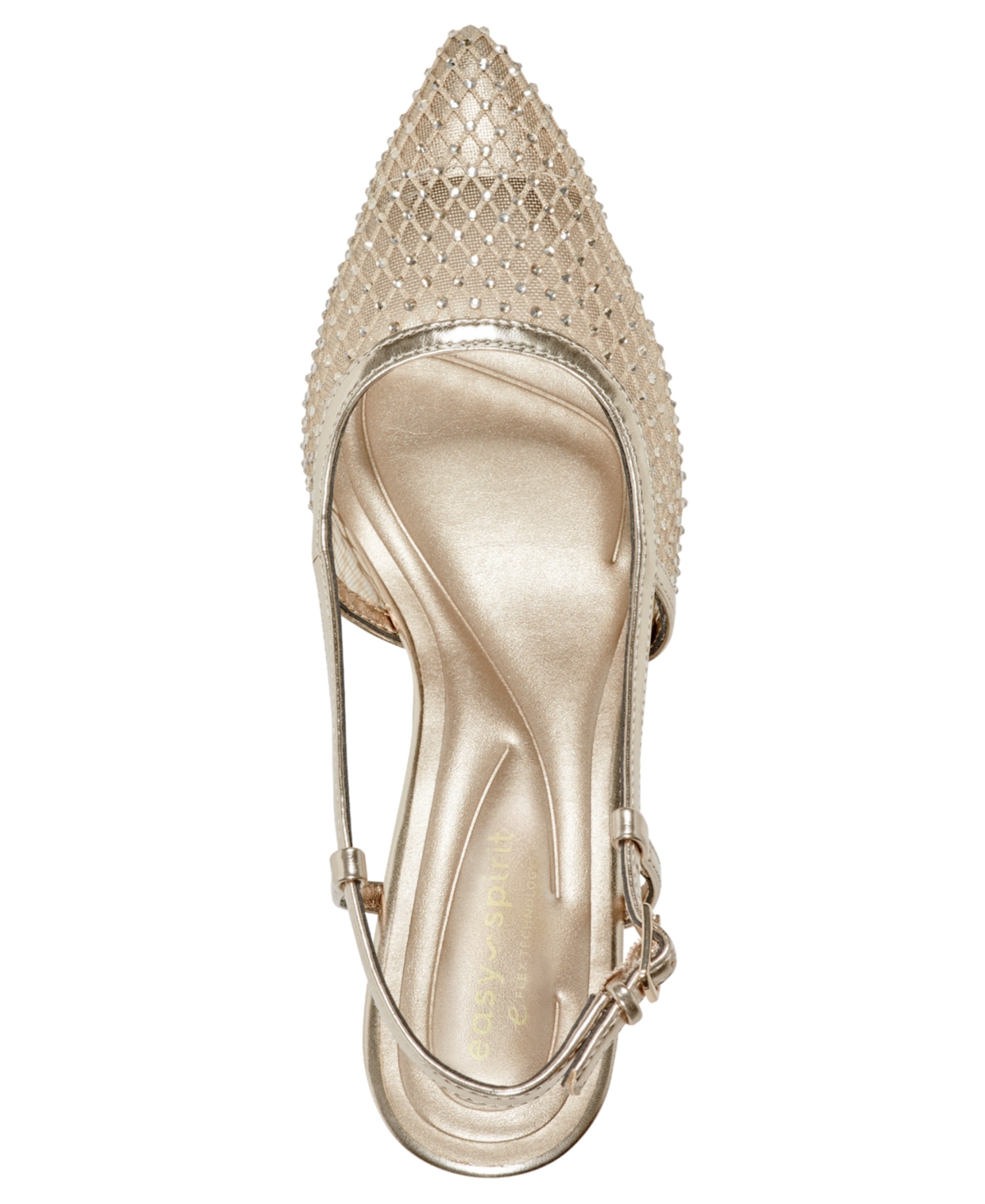 Easy Spirit Women's Ravin Eflex Embellished Mesh Slingback Pumps In Gold
