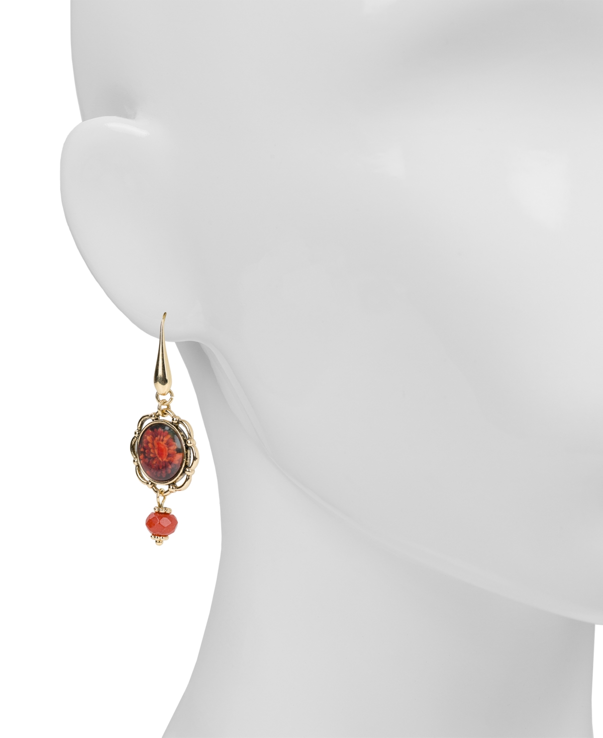 Patricia Nash European Floral Tapestry Antique-like Gold-tone Wire Drop Earrings In Gold