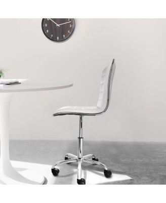 1Pc Faux Leather 5 Wheels Adjustable height Rolling Office Chair