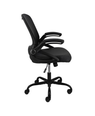 Mid Back Adjustable Mesh and Fabric Office Chair in Black