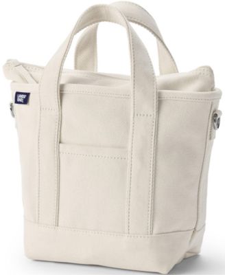 Small 3 Pocket Zip Top Canvas Tote Bag
