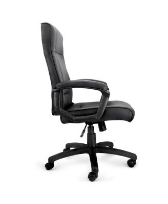 High Back Adjustable Faux Leather Office Chair in Black