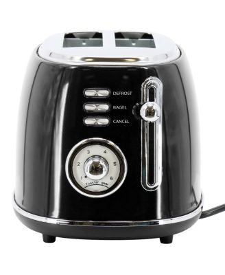 1.8 Quart Electric Tea Kettle and 2 Slice Toaster Combo in Black