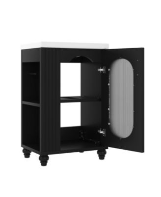 20&amp;quot; Bathroom Vanity with Sink, Cabinet with Two-Tier and Adjustable Shelf, Solid Wood and MDF